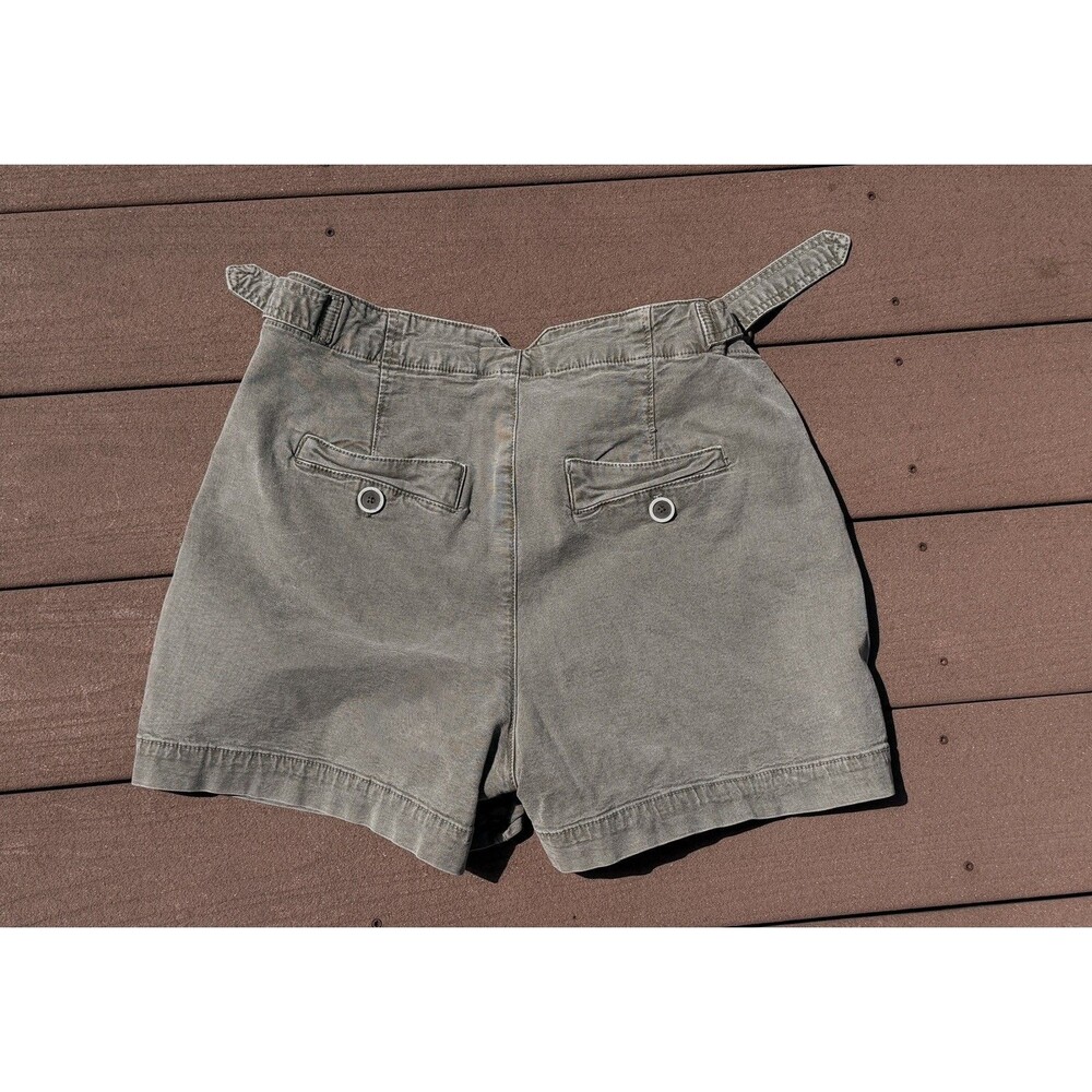 ANTHROPOLOGIE Liza Utility Shorts pleated button front stretch shorts sz 26 - Picture 4 of 10